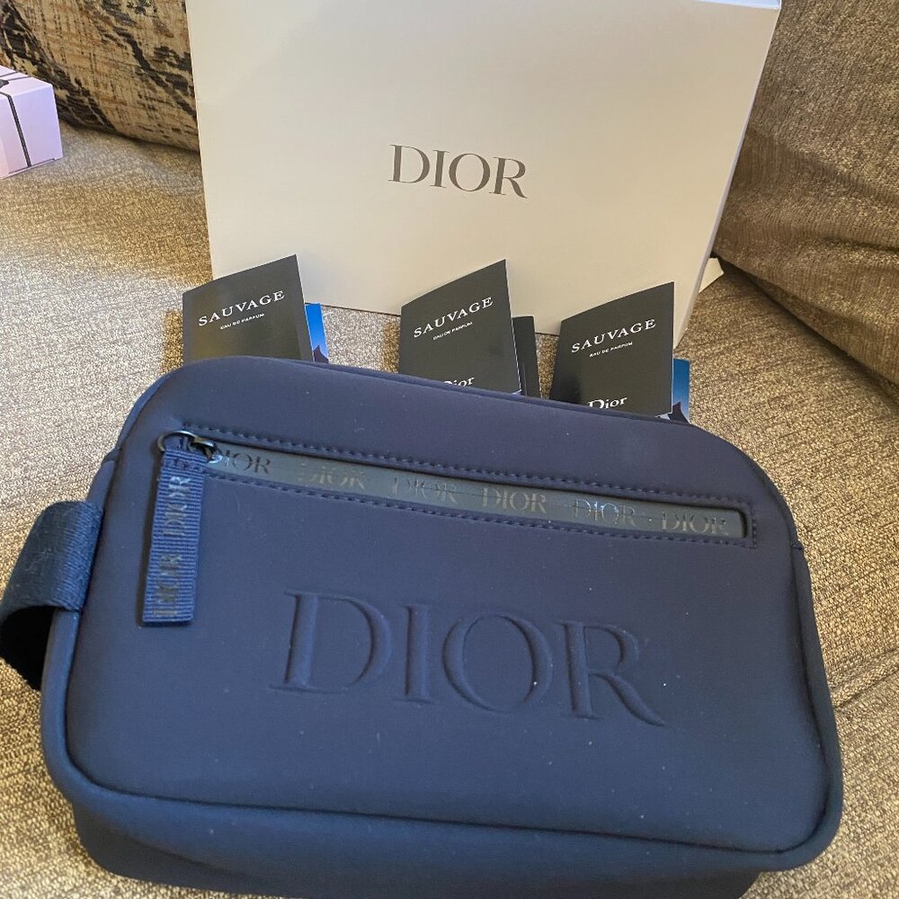 DIOR Navy Blue TROUSSE Pouch SAUVAGE Sample SPRAYS x 3 BRAND NEW - Picture 3 of 10